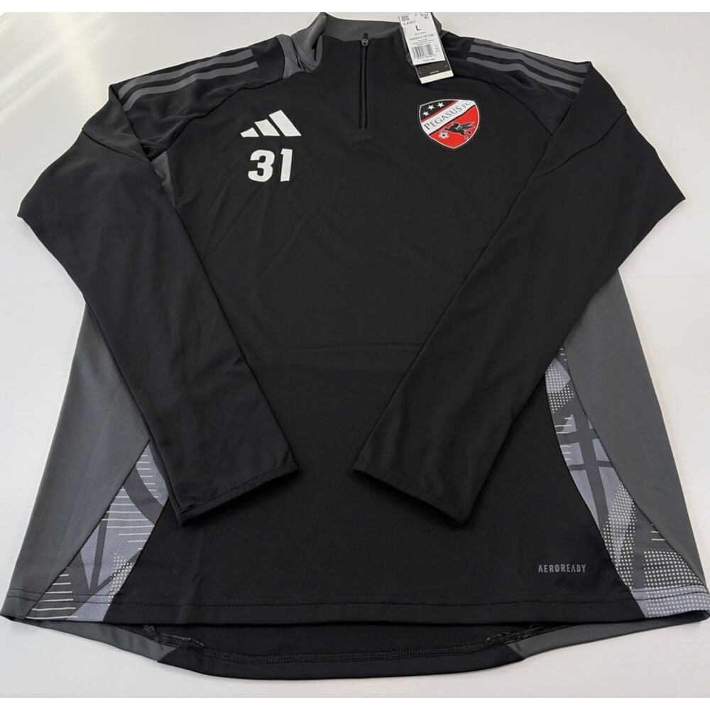 Adidas Aeroready Mens Slim Fit Long Sleeve 1/4 Zip Pullover Top Size Large